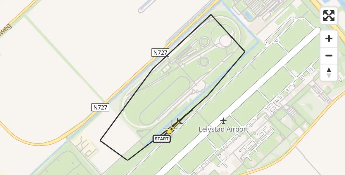 Routekaart van de vlucht: Ambulanceheli naar Lelystad Airport, Talingweg