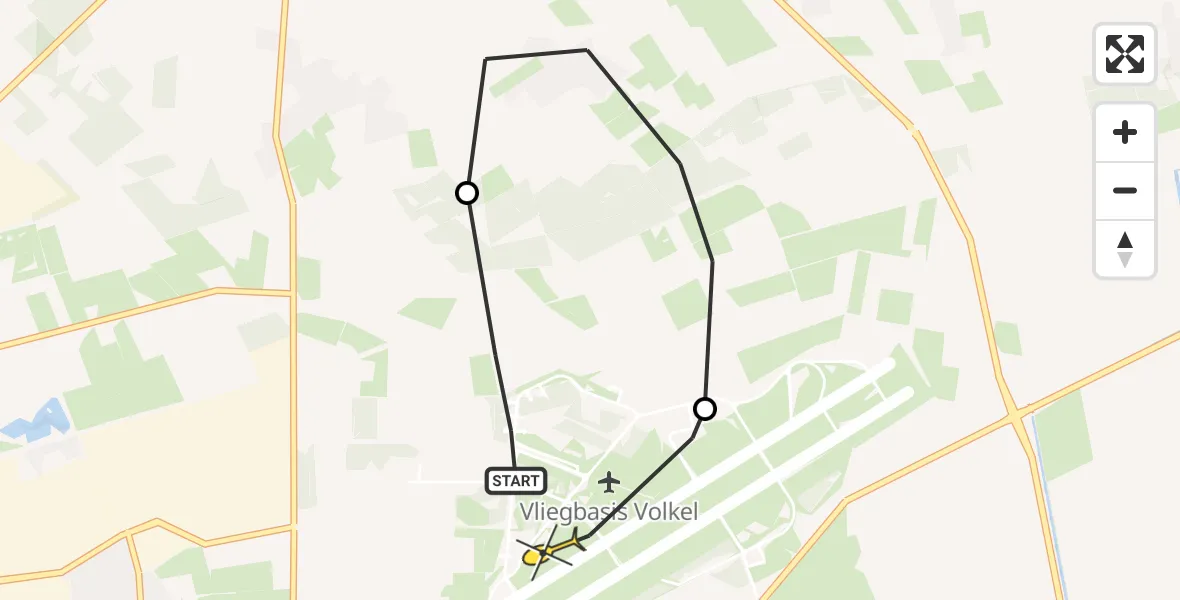 Routekaart van de vlucht: Lifeliner 3 naar Vliegbasis Volkel, Bovenste Trent