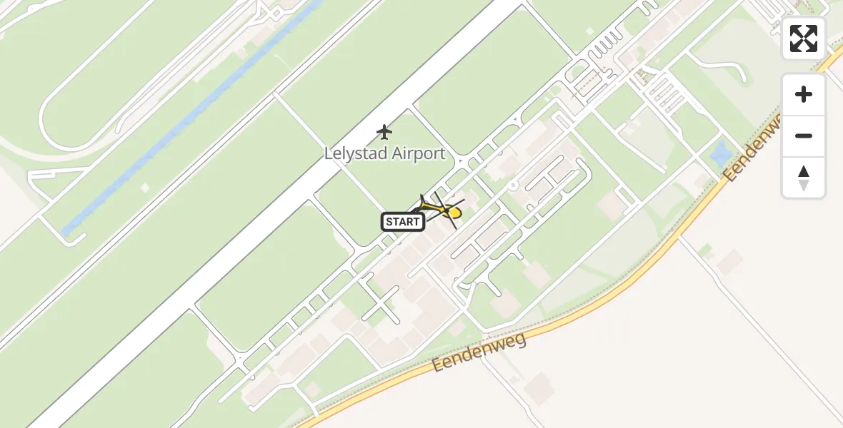 Routekaart van de vlucht: Lifeliner 1 naar Lelystad Airport, Emoeweg