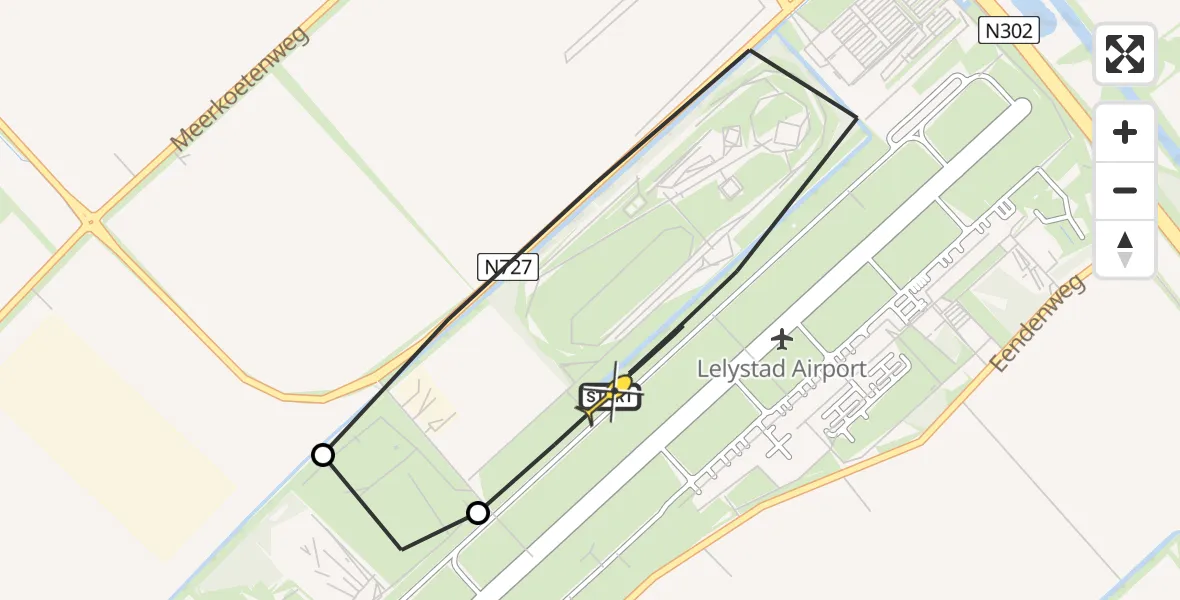 Routekaart van de vlucht: Ambulancehelikopter naar Lelystad Airport, Arie Groenweg