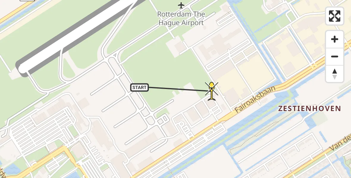 Routekaart van de vlucht: Lifeliner 2 naar Rotterdam The Hague Airport, Brandenburgbaan