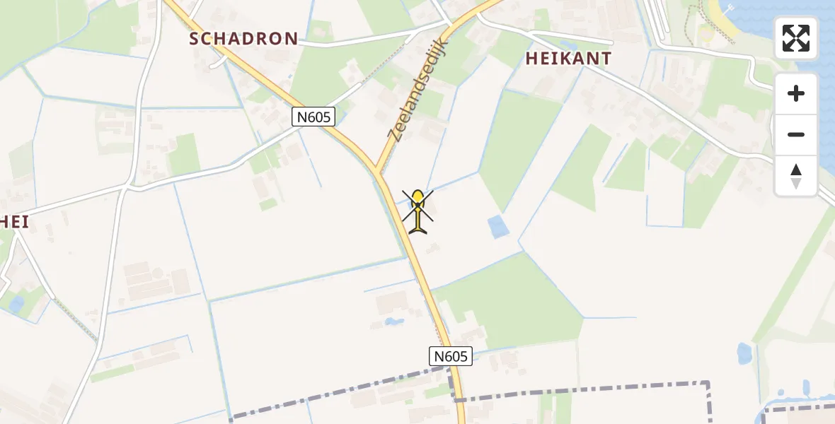 Routekaart van de vlucht: Politiehelikopter naar Volkel