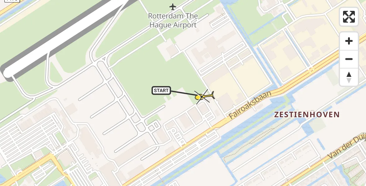 Routekaart van de vlucht: Lifeliner 2 naar Rotterdam The Hague Airport, Brandenburgbaan