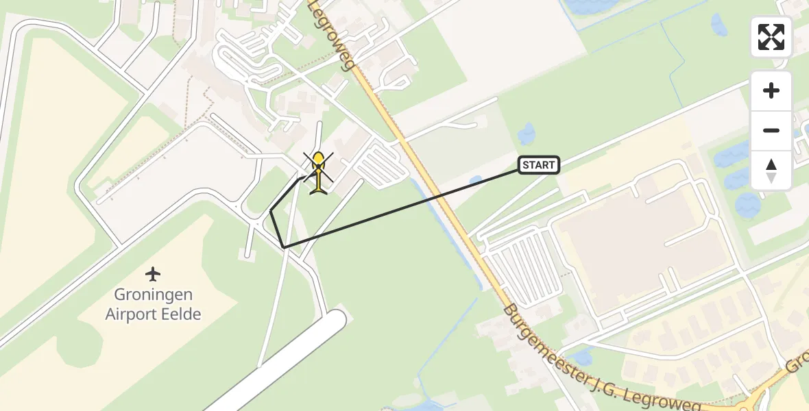 Routekaart van de vlucht: Lifeliner 4 naar Groningen Airport Eelde, Machlaan