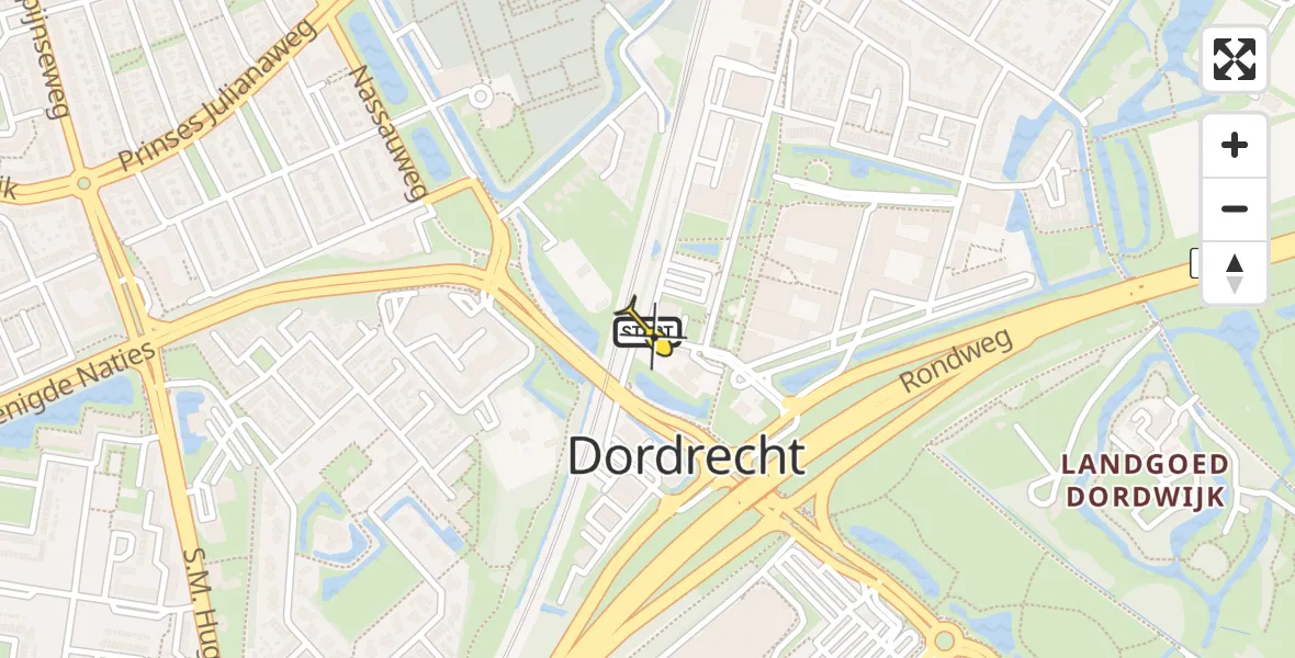 Routekaart van de vlucht: Lifeliner 2 naar Dordrecht, Max Gootelaan