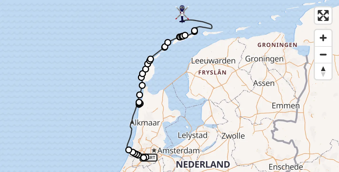 Vluchtroute Politiehelikopter Schiphol - , 11 juli 2025, 06:32