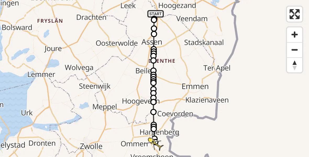 Routekaart van de vlucht: Lifeliner 4 naar Bergentheim, Moespot