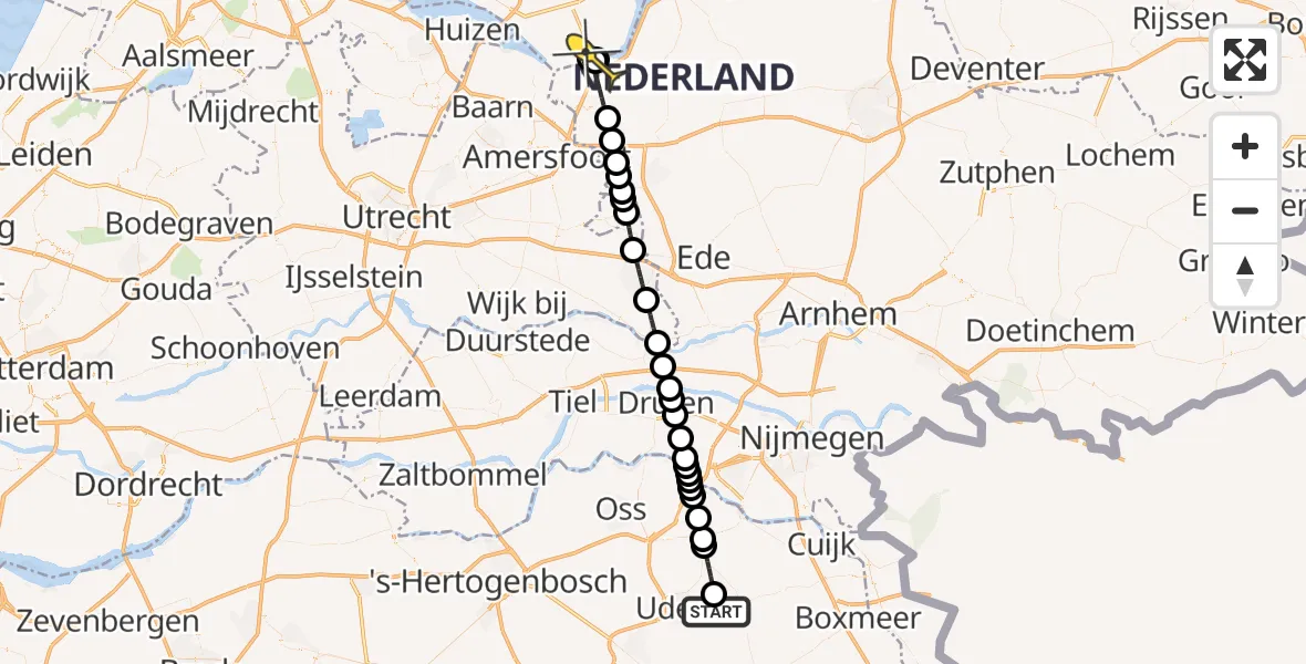 Routekaart van de vlucht: Lifeliner 3 naar Nijkerk, Houtvennen