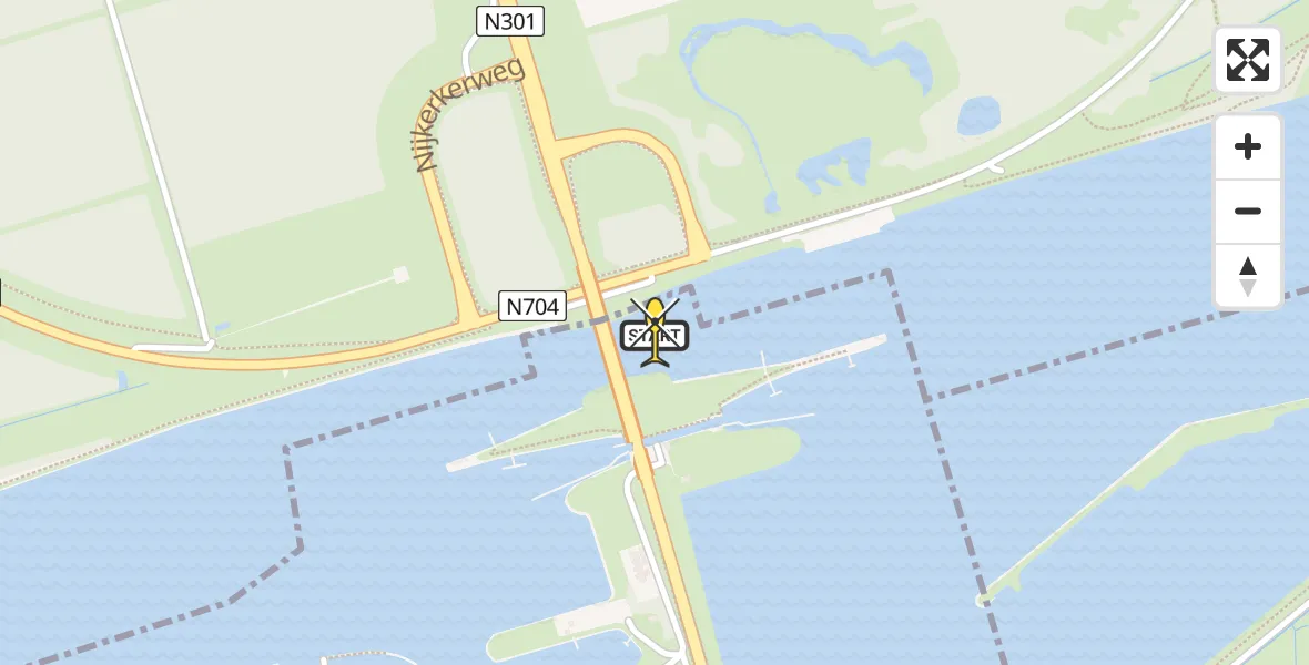 Routekaart van de vlucht: Lifeliner 3 naar Nijkerk, Nijkerkerweg