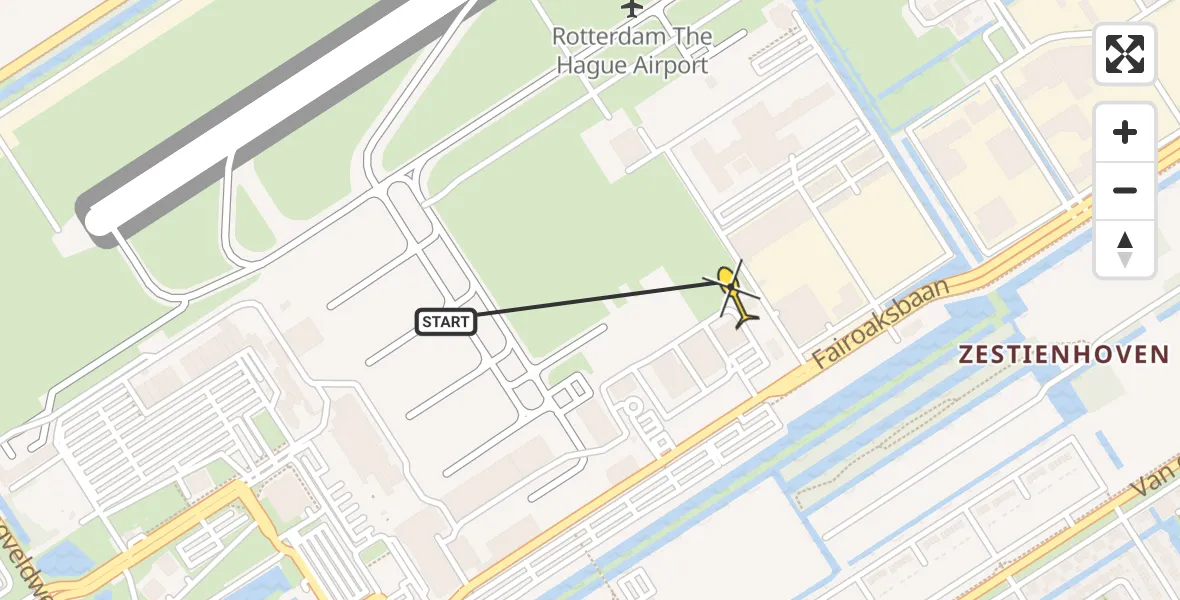 Routekaart van de vlucht: Lifeliner 2 naar Rotterdam The Hague Airport, Brandenburgbaan