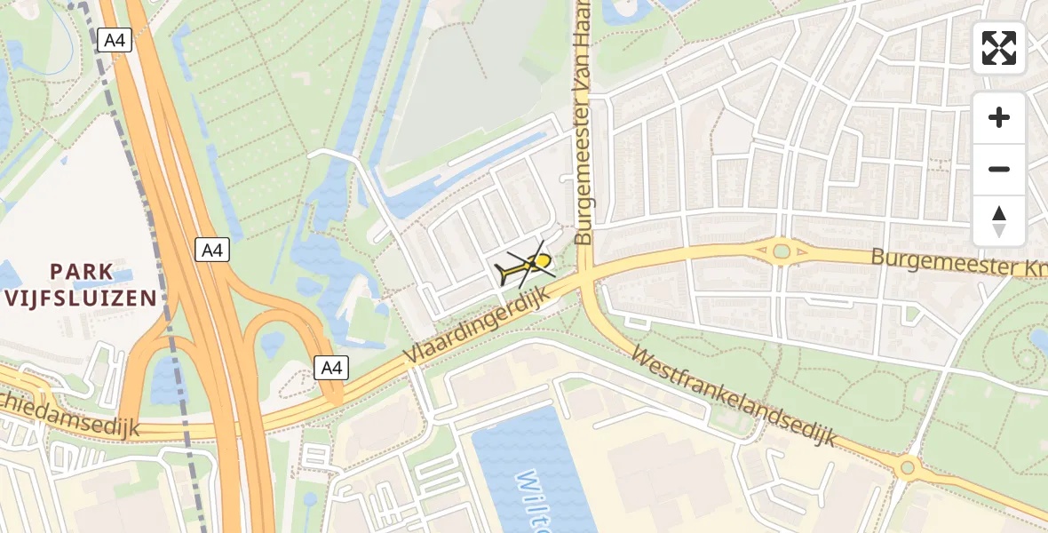 Routekaart van de vlucht: Lifeliner 2 naar Schiedam