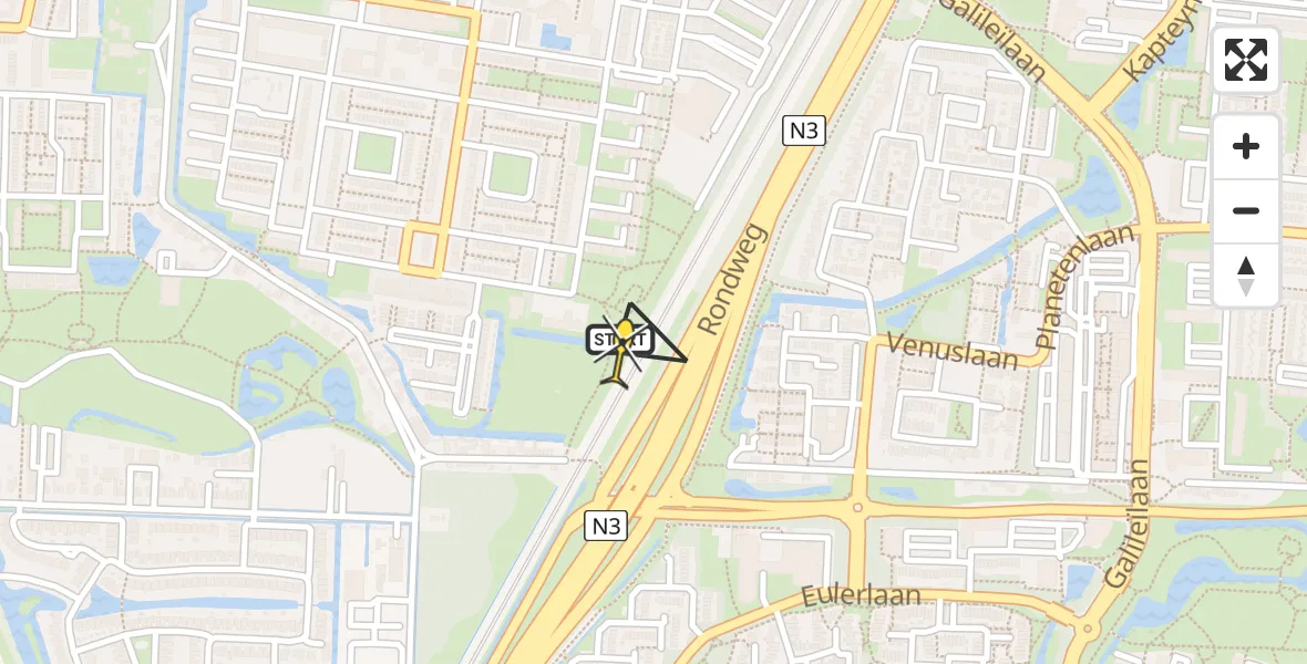 Routekaart van de vlucht: Lifeliner 2 naar Dordrecht, Jaap Burgerpark