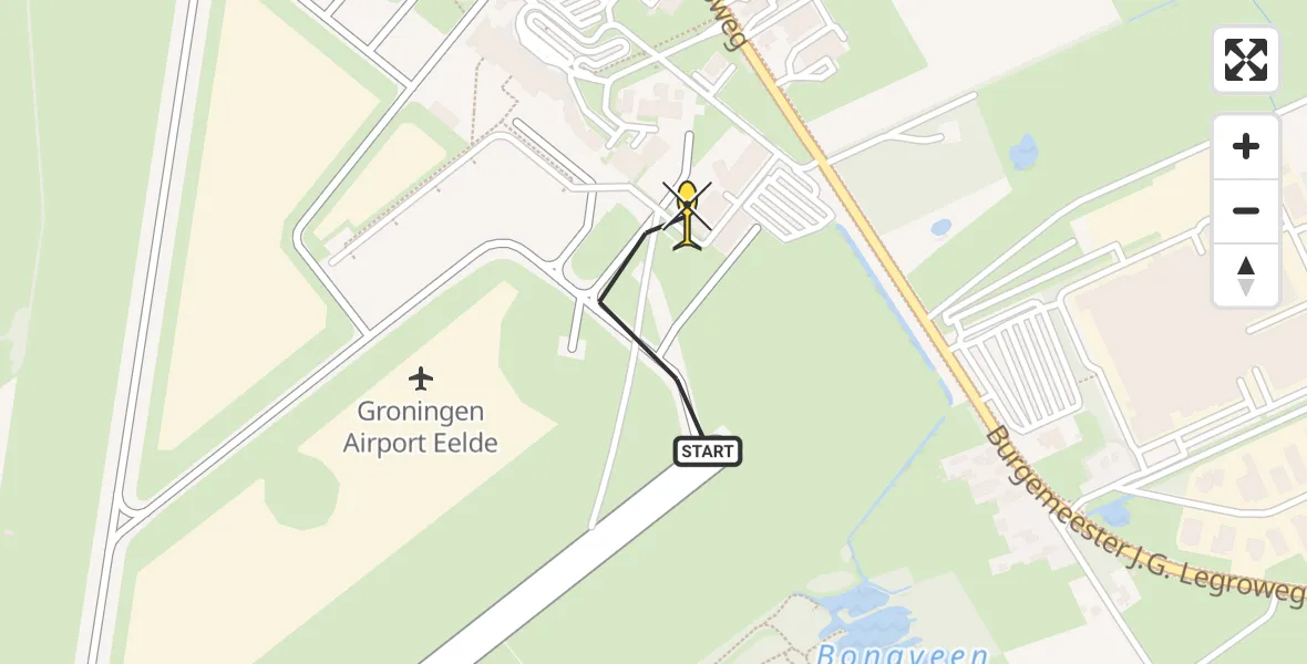Routekaart van de vlucht: Lifeliner 4 naar Groningen Airport Eelde, Machlaan