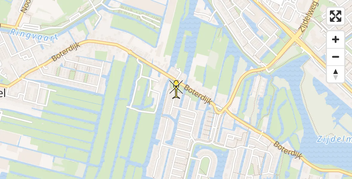 Routekaart van de vlucht: Lifeliner 1 naar De Kwakel