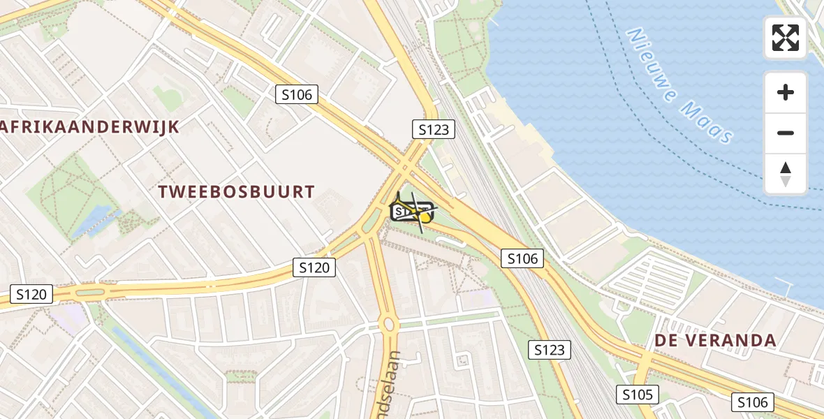 Routekaart van de vlucht: Lifeliner 2 naar Rotterdam, Colosseumweg