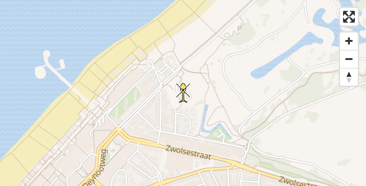 Routekaart van de vlucht: Lifeliner 1 naar Den Haag