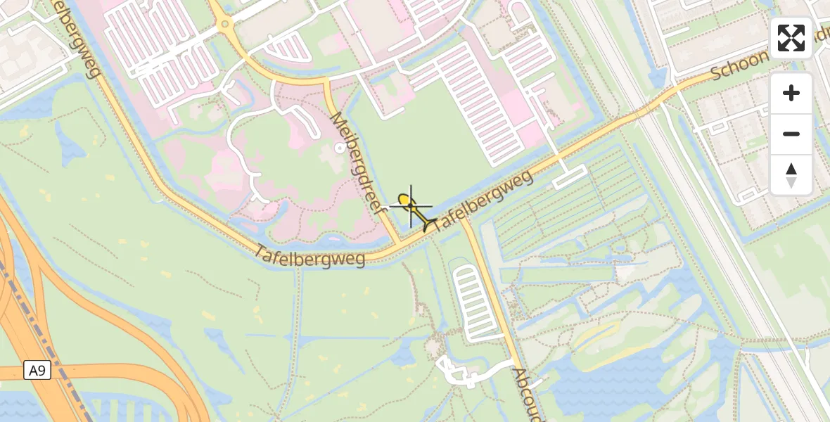 Routekaart van de vlucht: Traumaheli naar Academisch Medisch Centrum (AMC)