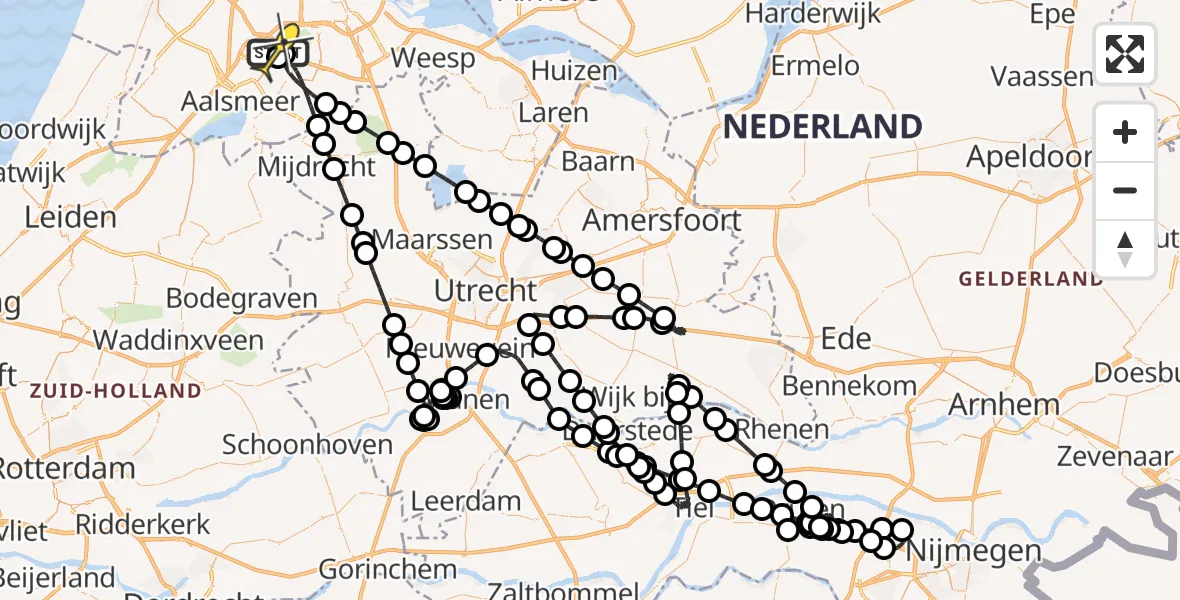 Routekaart van de vlucht: Politieheli naar Schiphol, Thermiekstraat