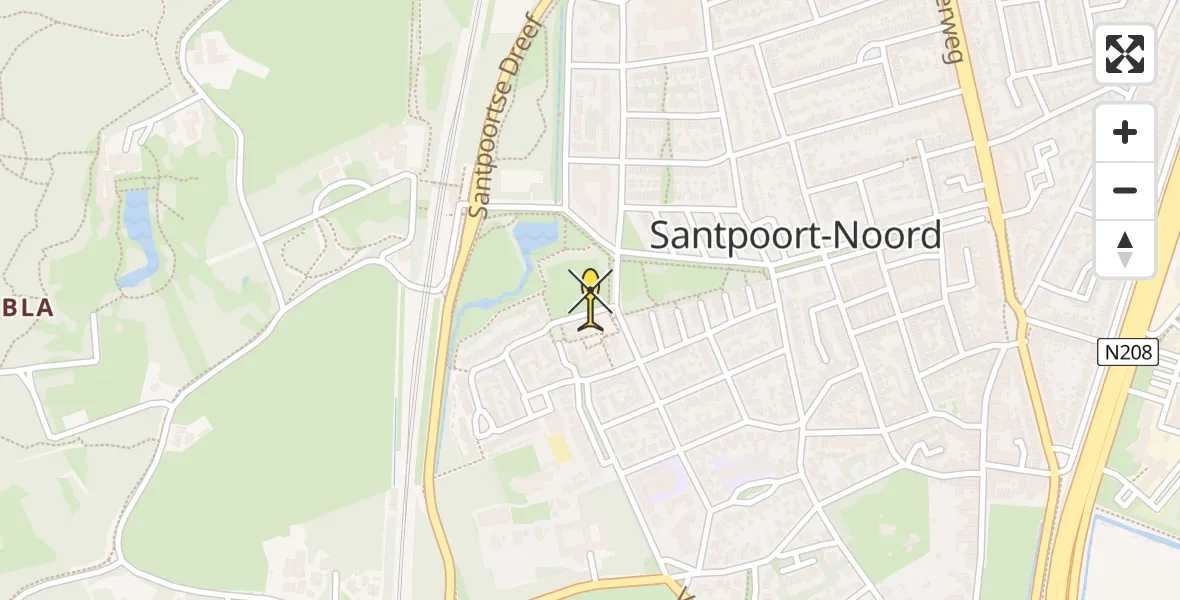 Routekaart van de vlucht: Lifeliner 1 naar Santpoort-Noord