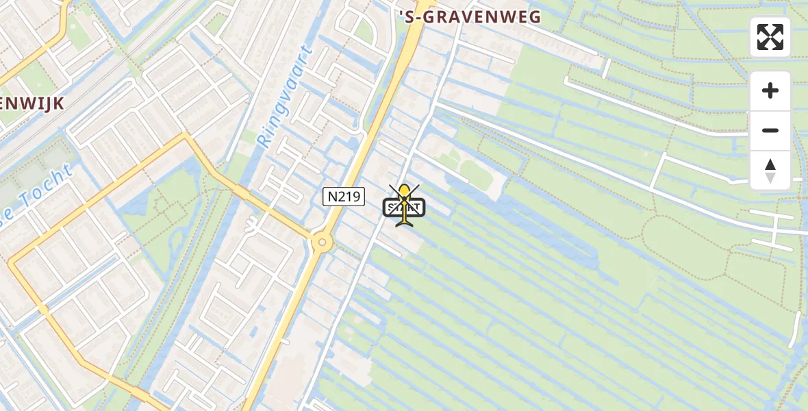 Routekaart van de vlucht: Lifeliner 2 naar Nieuwerkerk aan den IJssel, 's-Gravenweg