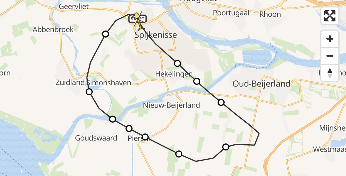 Routekaart van de vlucht: Lifeliner 2 naar Spijkenisse, Wattweg