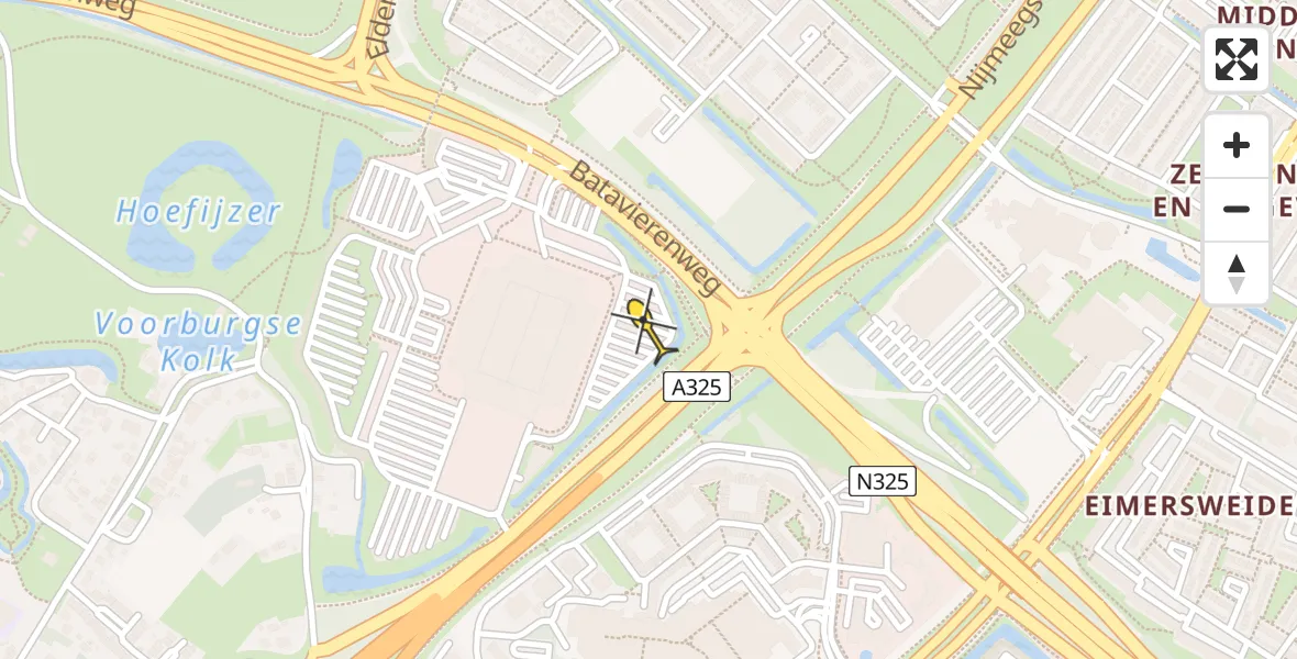 Routekaart van de vlucht: Lifeliner 3 naar Arnhem