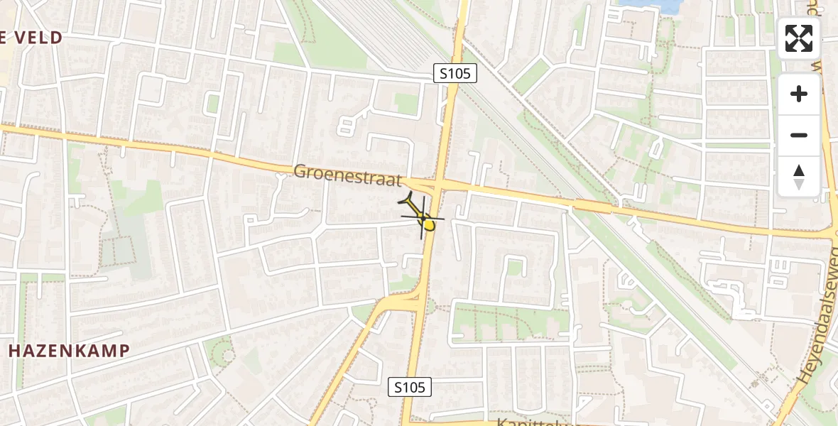 Routekaart van de vlucht: Lifeliner 2 naar Radboud Universitair Medisch Centrum