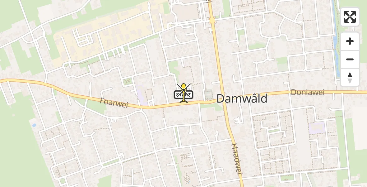 Routekaart van de vlucht: Lifeliner 4 naar Damwâld, Hynsteblom