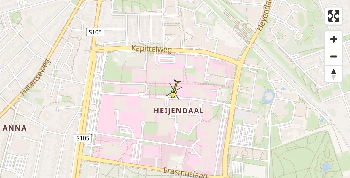 Routekaart van de vlucht: Lifeliner 1 naar Radboud Universitair Medisch Centrum