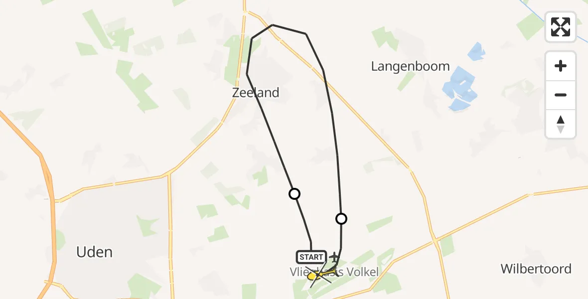 Routekaart van de vlucht: Lifeliner 3 naar Vliegbasis Volkel, Achter-Oventje