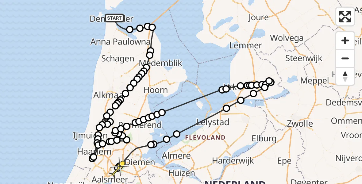 Routekaart van de vlucht: Politiehelikopter naar Schiphol, Zeepromenade