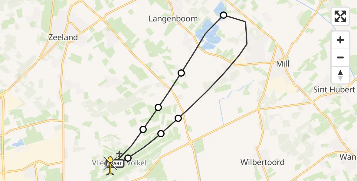 Routekaart van de vlucht: Lifeliner 3 naar Vliegbasis Volkel, Trentsedijk