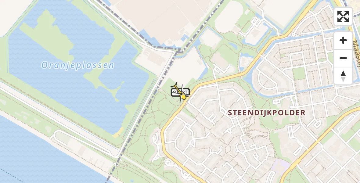 Routekaart van de vlucht: Lifeliner 2 naar Maassluis, Doctor Albert Schweitzerdreef