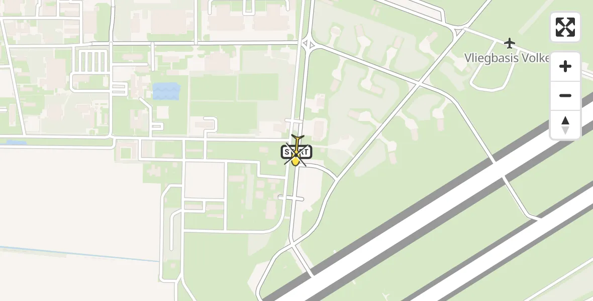 Routekaart van de vlucht: Lifeliner 3 naar Vliegbasis Volkel, Zeelandsedijk