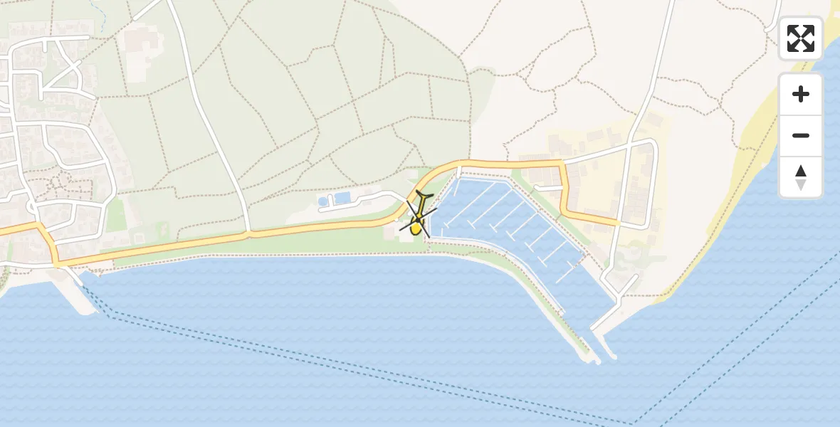 Routekaart van de vlucht: Ambulancehelikopter naar Vlieland Heliport