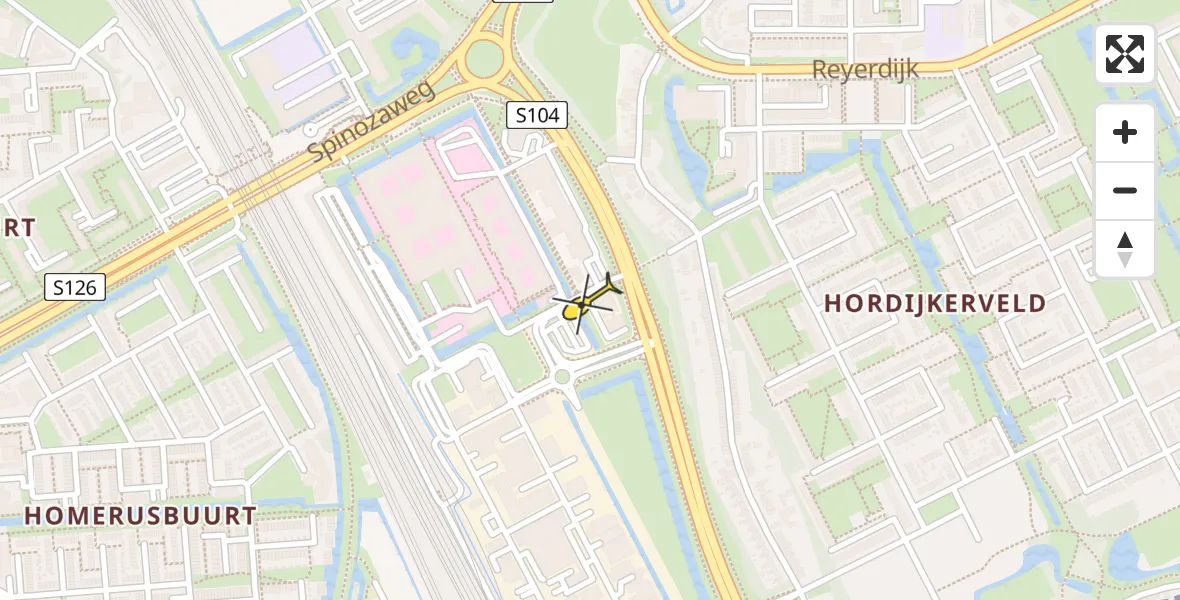 Routekaart van de vlucht: Lifeliner 2 naar Rotterdam