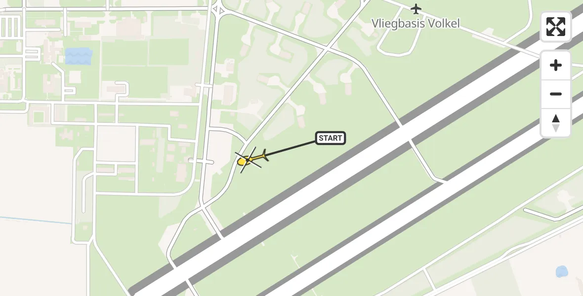 Routekaart van de vlucht: Lifeliner 3 naar Vliegbasis Volkel, Zeelandsedijk