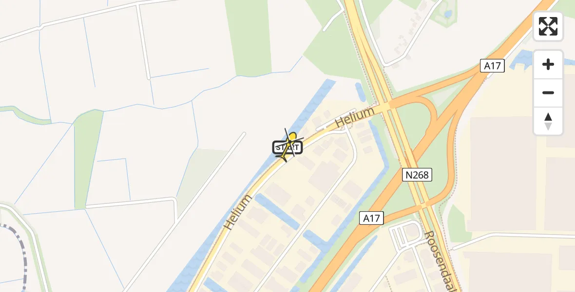 Routekaart van de vlucht: Lifeliner 2 naar Oud Gastel, Helium