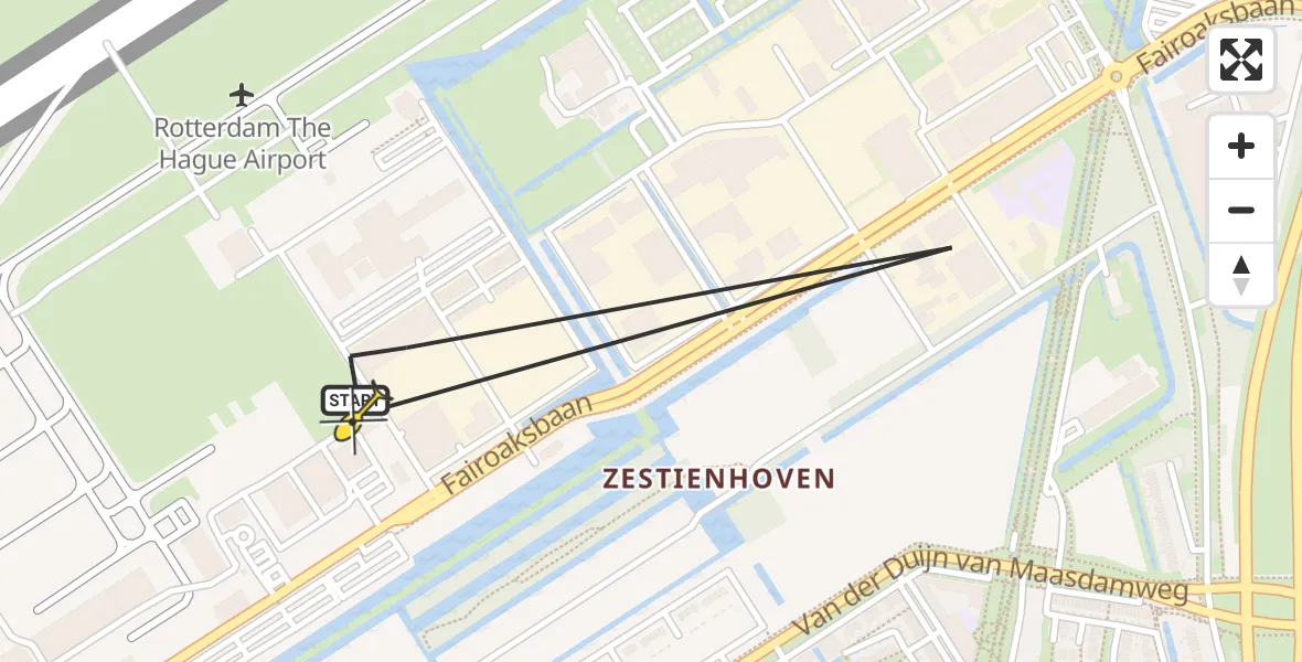 Routekaart van de vlucht: Lifeliner 2 naar Rotterdam The Hague Airport, Brandenburgbaan