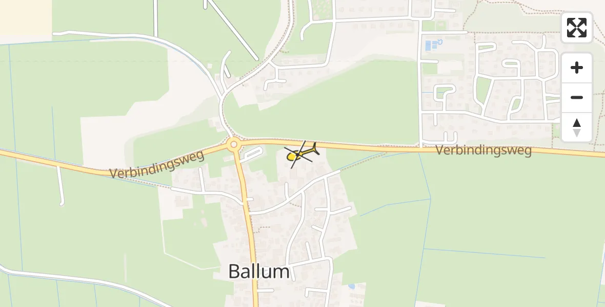 Routekaart van de vlucht: Ambulanceheli naar Ameland Airport Ballum