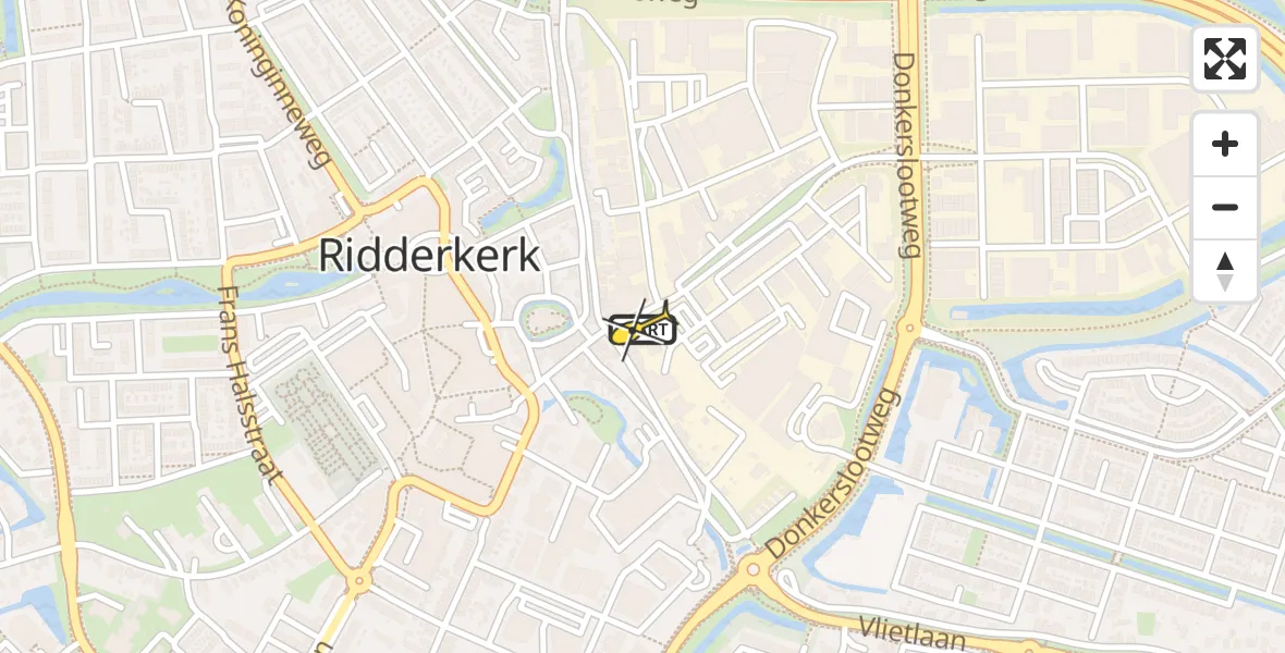 Routekaart van de vlucht: Lifeliner 2 naar Ridderkerk, Havenstraat