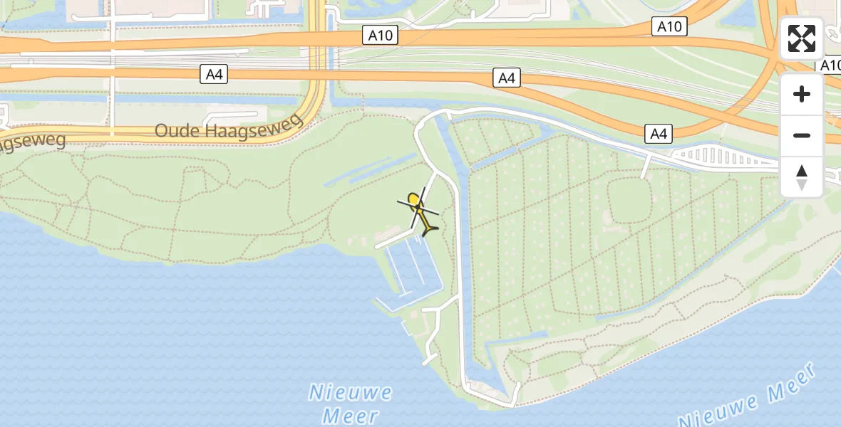 Routekaart van de vlucht: Lifeliner 1 naar Amsterdam