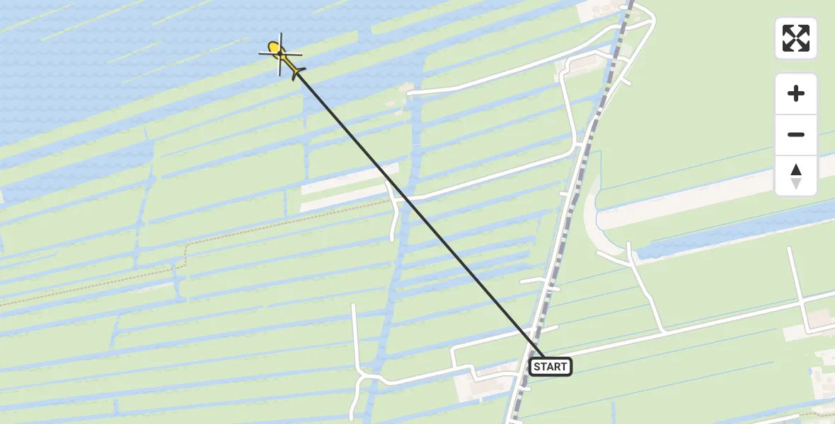 Routekaart van de vlucht: Politiehelikopter naar Vinkeveen, Geuzensloot