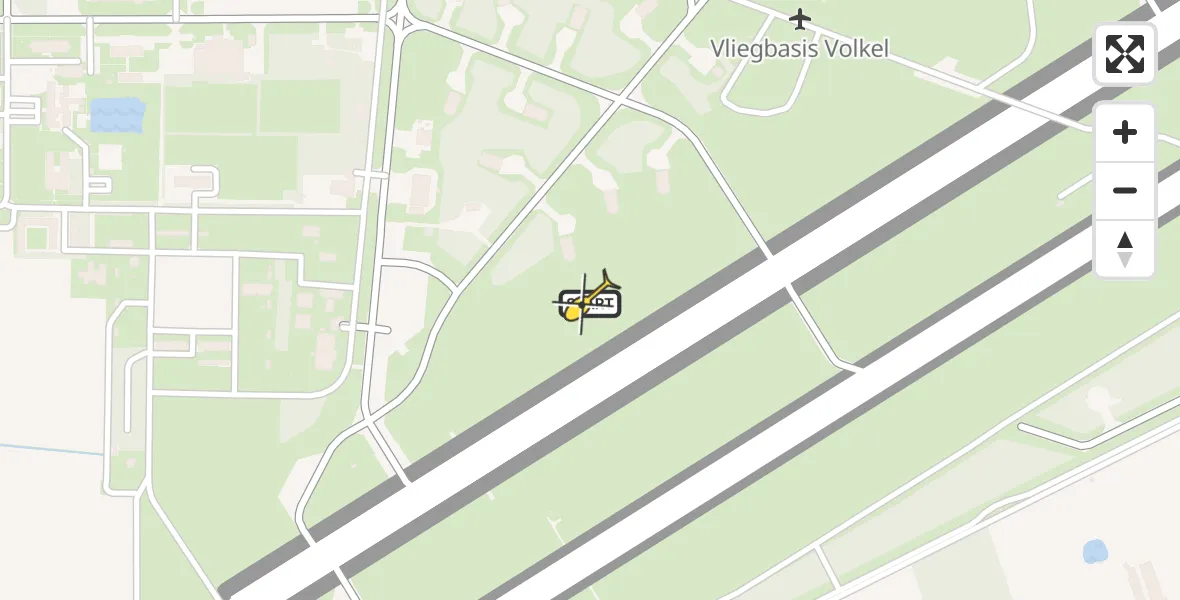 Routekaart van de vlucht: Politieheli naar Vliegbasis Volkel, Zeelandsedijk