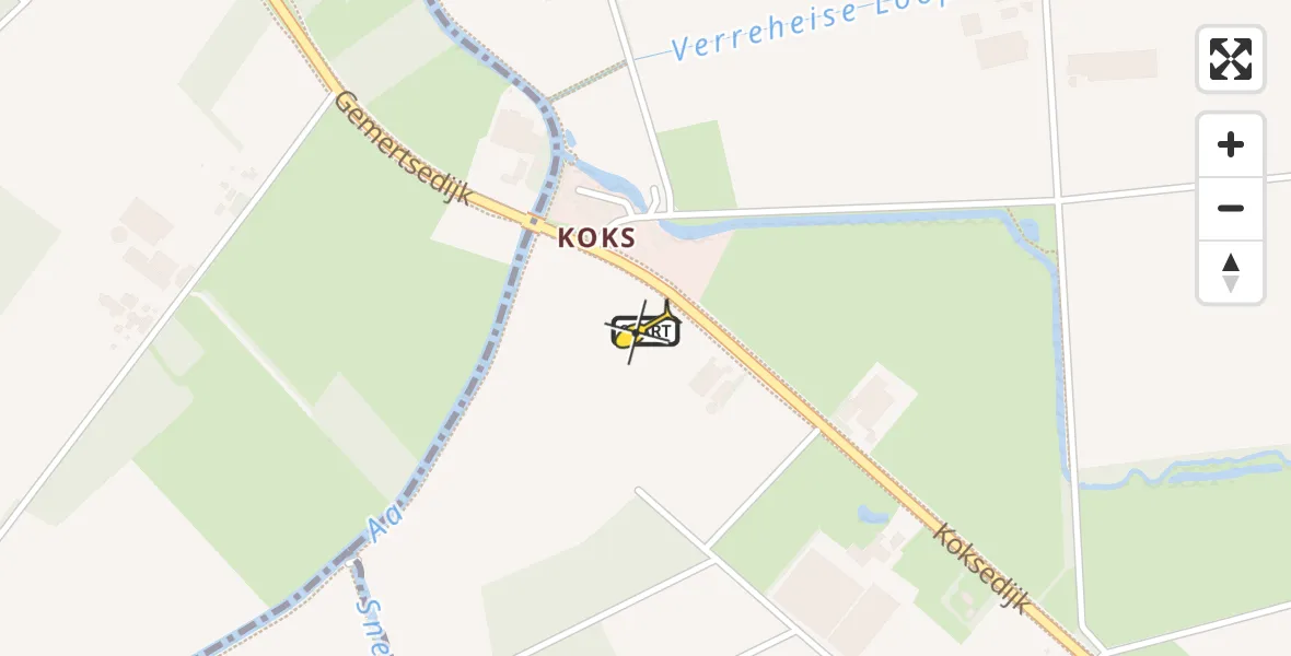 Routekaart van de vlucht: Lifeliner 3 naar Gemert, Koksedijk