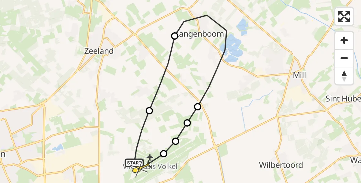Routekaart van de vlucht: Lifeliner 3 naar Vliegbasis Volkel, Houtvennen