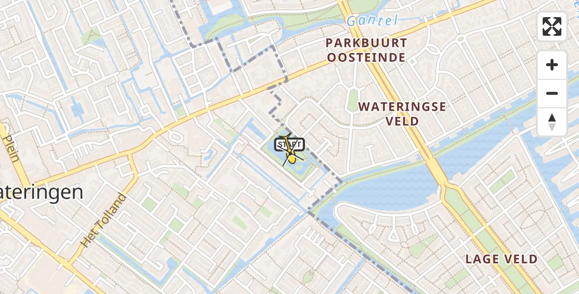Routekaart van de vlucht: Lifeliner 2 naar Wateringen, Waterlandsingel