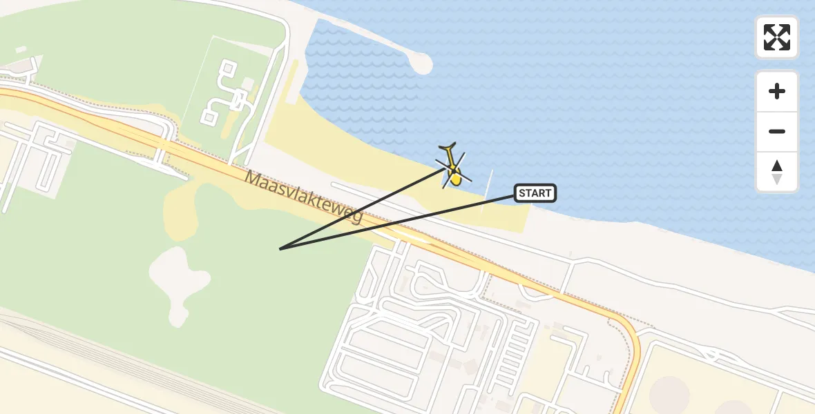 Routekaart van de vlucht: Politieheli naar Maasvlakte, Slag Maasmond