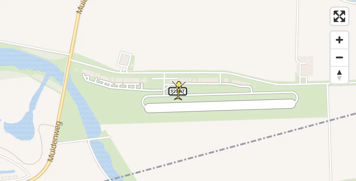 Routekaart van de vlucht: Politieheli naar Vliegveld Midden-Zeeland, Calandweg