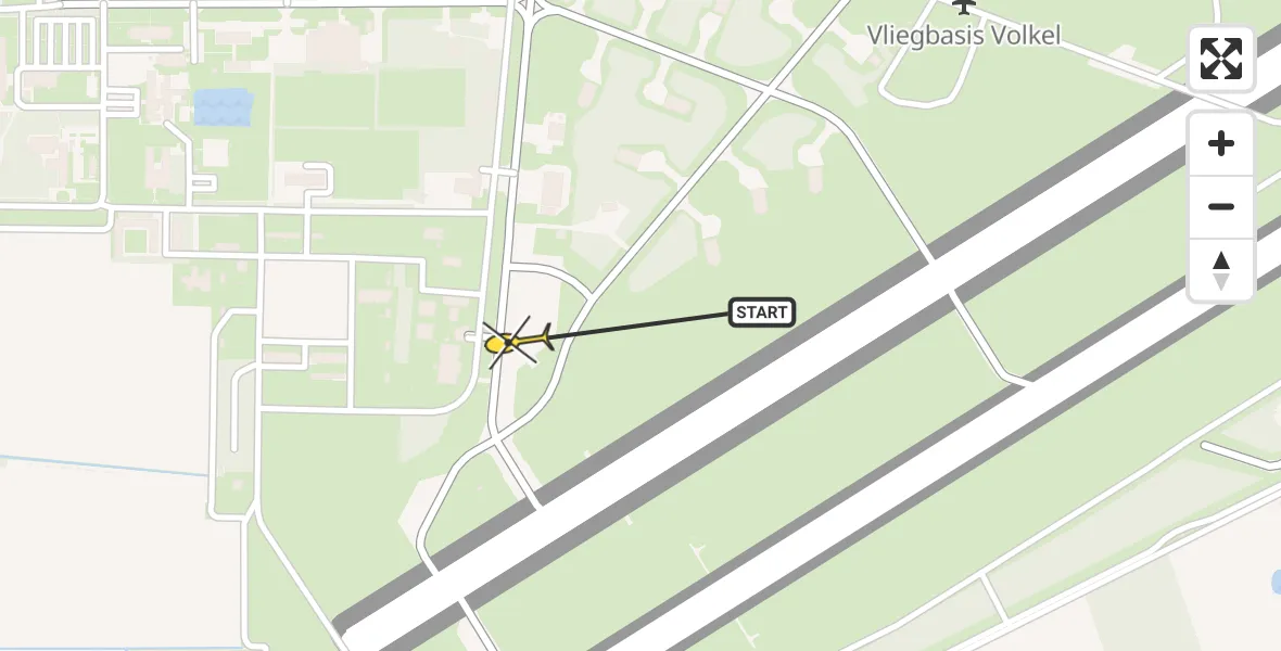 Routekaart van de vlucht: Lifeliner 3 naar Vliegbasis Volkel, Zeelandsedijk